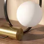 Lampes à poser - Lampe de table en verre blanc et acier noir avec base en acier poli doré - ANGEL CERDÁ