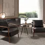 Lampes à poser - Lampe de table en verre blanc et acier noir avec base en acier poli doré - ANGEL CERDÁ