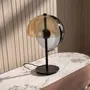 Lampes à poser - Lampe de table en verre fumé ambre et acier noir et blanc avec base en acier noir - ANGEL CERDÁ