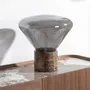 Table lamps - Table lamp in grey smoked mirror-effect glass and porcelain marble - ANGEL CERDÁ