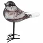 Decorative objects - Purple glass bird with golden sparkle, on métal feet H : 6"7/10 - TRADE WINDS