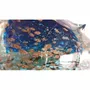 Objets de décoration - Oiseau bleu en verre pailleté dore sur pieds, H : 18 cm - TRADE WINDS