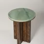 Other tables - Side Table in wood and marble - Alice - ESMERY EBENISTERIE