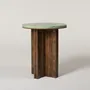 Other tables - Side Table in wood and marble - Alice - ESMERY EBENISTERIE
