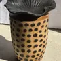 Decorative objects - Blackened teak cup in the shape of a monoxyl leaf or flower H10 D41 - OFFICE OBJETS