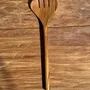 Fourchettes - Couvert à salade ou grande cuillère en teck ovale fendue L18 D8,5 - OFFICE OBJETS
