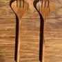 Fourchettes - Couvert à salade ou grande cuillère en teck ovale fendue L18 D8,5 - OFFICE OBJETS