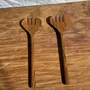 Fourchettes - Couvert à salade ou grande cuillère en teck ovale fendue L18 D8,5 - OFFICE OBJETS
