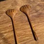 Fourchettes - Couvert à salade ou grande cuillère en teck ovale fendue L18 D8,5 - OFFICE OBJETS