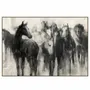 Tableaux - TABLEAU PRINT AVEC TEXTURE GRIS/NOIR 'HORSES' - FANCY