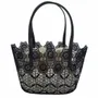 Sacs et cabas - Cabas dentelle smili cuir noir - ROLANDE DU DREUILH  LACE JEWEL