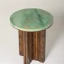 Other tables - Side Table in wood and marble - Alice - ESMERY EBENISTERIE
