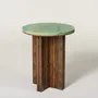Other tables - Side Table in wood and marble - Alice - ESMERY EBENISTERIE