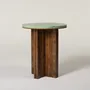 Other tables - Side Table in wood and marble - Alice - ESMERY EBENISTERIE