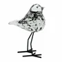 Decorative objects - BLACK AND WHITE GLASS BIRD ON STAND 11X8.5X15CM - EMDE