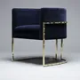 Fauteuils pour collectivités - Chaise salle à manger JULIUS structure laiton clouté  & assise tissu - DUISTT