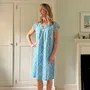 Sleepwear - Audrey Nightie: Jaipur Turquoise - LIME TREE DESIGN
