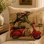 Fabric cushions - Red Dog Scooter Tapestry Cushion - ROLANDE DU DREUILH  LACE JEWEL