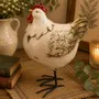 Sculptures, statuettes and miniatures - 24cm Resin Chicken Figurine - ROLANDE DU DREUILH  LACE JEWEL
