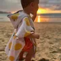Other bath linens - Bath poncho for children 2-7 years old, white lemon patterns - TROPESA