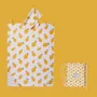 Bathrobes - 80 x 110 cm adult bath poncho, white with lemon patterns - TROPESA