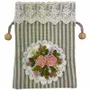 Clutches - Striped floral lace purse, 14*18cm - ROLANDE DU DREUILH  LACE JEWEL
