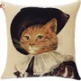 Fabric cushions - Cat tapestry cushion (Dartagnan) - ROLANDE DU DREUILH  LACE JEWEL