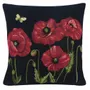 Coussins textile - Coussin tapisserie pavot noir - ROLANDE DU DREUILH  LACE JEWEL