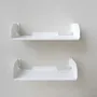 Chambres d'hôtels - Étagère grands livres, BD, Vyniles - 60 x 25 cm - Blanc - Lot de 2 - TEEBOOKS