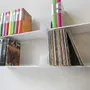 Chambres d'hôtels - Étagère grands livres, BD, Vyniles - 60 x 25 cm - Blanc - Lot de 2 - TEEBOOKS