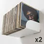 Chambres d'hôtels - Étagère grands livres, BD, Vyniles - 60 x 25 cm - Blanc - Lot de 2 - TEEBOOKS