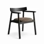 Chaises - Chaise GAIA noir & tissu marron - EMPREINTE DU TEMPS