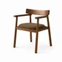 Chaises - Chaise GAIA teinte noyer & tissu marron - EMPREINTE DU TEMPS