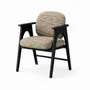 Chaises - Chaise BOWIE noir & tissu marron - EMPREINTE DU TEMPS