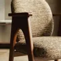 Chaises - Chaise BOWIE teinte noyer & tissu marron - EMPREINTE DU TEMPS