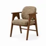 Chaises - Chaise BOWIE teinte noyer & tissu marron - EMPREINTE DU TEMPS