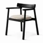Chaises - Chaise GAIA noir & tissu crème - EMPREINTE DU TEMPS