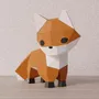 Children's decorative items - Papercraft DIY kits - Mini paper fox - MOKI MOKI