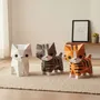 Children's decorative items - Papercraft 3D DIY Kits - Brown Paper Mini Cat - MOKI MOKI