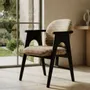 Chaises - Chaise BOWIE noir & tissu crème - EMPREINTE DU TEMPS