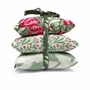 Parfums d'intérieur - Pile de 3 sachets carrés en coton lavande - Vert et rose de Jaipur - LIME TREE DESIGN