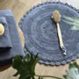 Other bath linens - TAPIS DE BAIN ROND RIMINI, BLEU GRIS 70cm 100 % coton, 1800 g/m2 - BY WILLE