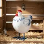 Sculptures, statuettes and miniatures - Blue, white, and red chicken figurine, 8cm - ROLANDE DU DREUILH  LACE JEWEL