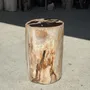 Stools - Petrified wood side table black heart beige bark H35 D22 - 333 - OFFICE OBJETS