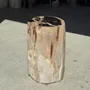 Stools - Petrified wood side table black heart beige bark H35 D22 - 333 - OFFICE OBJETS