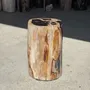 Stools - Petrified wood side table black heart beige bark H35 D22 - 333 - OFFICE OBJETS