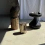 Other tables - Brown and black petrified wood side table H35 D27 - 3333 - OFFICE OBJETS