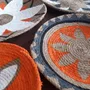 Other wall decoration - Solar Bloom: 6-Piece Handmade Wicker Wall Plate Set - SARMAL DESIGN