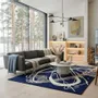 Contemporary carpets - Orbit of Expression Navy Blue Ivory Modern Handmade Area Rug - NUZRAT CARPET EMPORIOUM