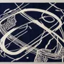 Contemporary carpets - Orbit of Expression Navy Blue Ivory Modern Handmade Area Rug - NUZRAT CARPET EMPORIOUM